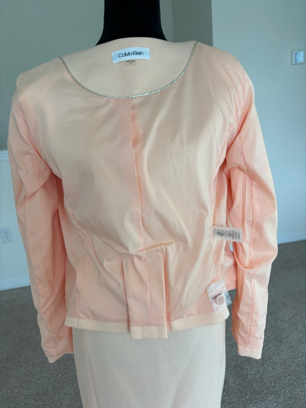 Calvin Klein Women's Peach Blazer & Pencil Skirt Suit - Picture 6 of 11